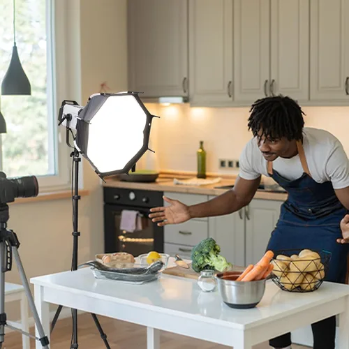 Vista 8 de Ulanzi TT43 Soporte de luz extensible para fotografía, trípode de aluminio ajustable de 6.23 pies, trípode de iluminación de estudio portátil