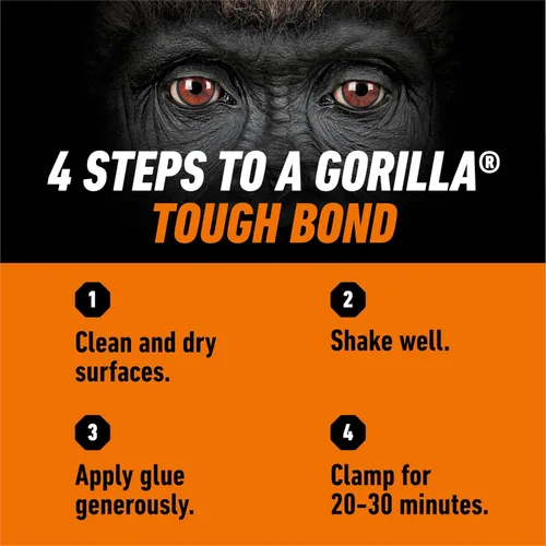 Vista 6 de Gorilla Ultimate - Pegamento para madera impermeable, color madera natural, 8 onzas (paquete de 1), resistente al agua para proyectos y reparaciones