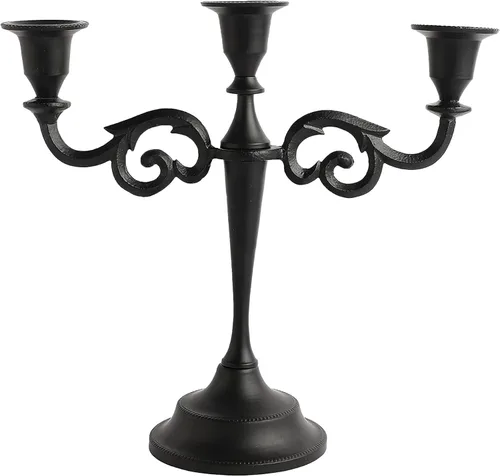 Vista 12 de Rely+ Candelabro de 3 brazos con portavelas cónicos para decoración de interiores, cocina, mesa, velas, candelabro para centro de mesa