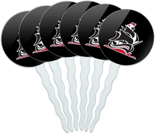 Vista 160 de Abilene Christian - Juego de 6 palillos para cupcakes con logotipo secundario