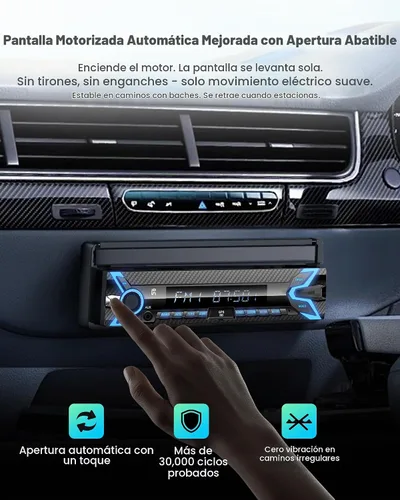 Vista 5 de Estéreo motorizado del coche de la pantalla táctil del solo DIN, Apple Gris