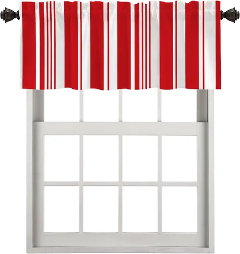 Vista 141 de Cortinas opacas de poliéster multicapa para cafetería, con diseño de diamantes, 2 unidades, 26 x 24 pulgadas