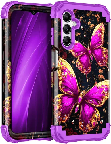 Vista 19 de Miqala Funda para Galaxy A14 5G, que brilla en la oscuridad, tres capas, resistente, a prueba de golpes, protección completa, parachoques