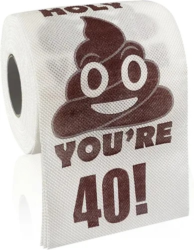 Vista 23 de Regalos de feliz cumpleaños número 10, rollo de papel higiénico divertido de 3 capas, papel higiénico impreso Holy Poop You're 10, regalo de bromas