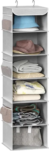 Vista 9 de Simple Houseware Organizador de armario colgante de 5 estantes, color negro