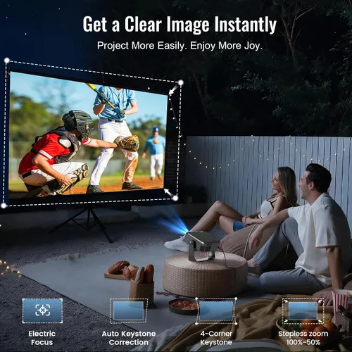 Vista 8 de [Aplicaciones con licencia oficial] Proyector con WiFi y Bluetooth 4K Gris