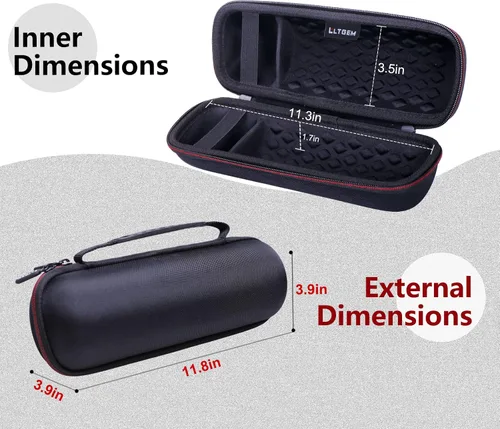 Vista 4 de LTGEM - Funda para altavoz Bluetooth portátil JBL Flip 7/6/5/Grip 11. Negro