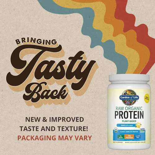 Vista 3 de Garden of Life Proteína de vainilla vegana orgánica en polvo, 0.78 oz de proteína cruda completa a base de plantas y BCAA más probióticos y enzimas