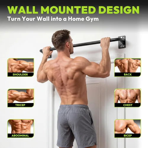 Vista 6 de HANDBODE Pull Up Bar for Doorway and Wall Mount - Chin Up Bars for Home Gym, 36‘’/52‘’ in Upper Body Workout Equipment with 500 lbs Capacity