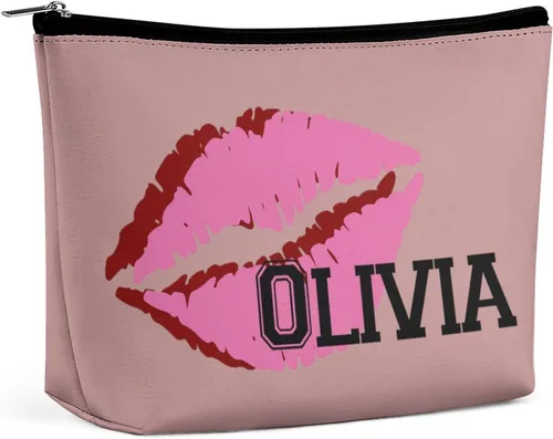 Vista 10 de Bolsa de maquillaje personalizada del alfabeto A-Z, con monograma floral, bolsa de cosméticos con nombre personalizado, bolsa de maquillaje pequeña