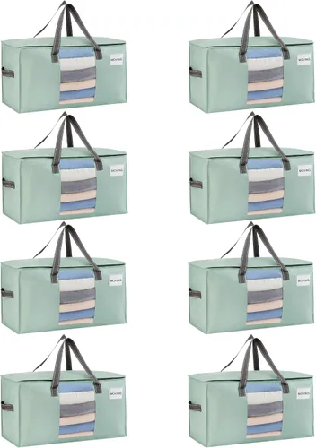Vista 33 de VENO Paquete de 4 bolsas de mudanza resistentes, bolsas de almacenamiento de ropa y edredón con ventana transparente, suministros de embalaje