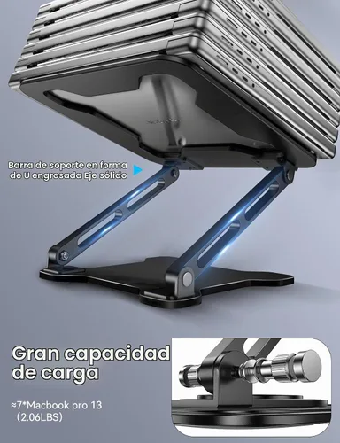 Vista 6 de LOXP Soporte ajustable para computadora portátil para escritorio, soporte