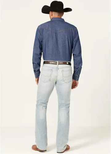Vista 3 de Cinch Men's Ian Light Stonewash Performance Stretch Slim Bootcut Jeans - Mb54536001