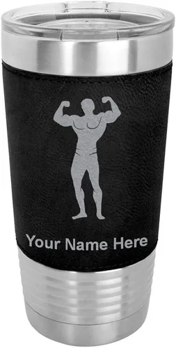 Vista 19 de LaserGram Personalized 20oz Tumbler, Bodybuilder (Baseball Style)