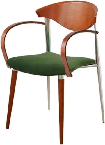 Vista 10 de sillas de comedor Wooden Dining Chairs, Mid-Century Modern Kitchen Chair with Curved Backrest and Metal Legs, Living Room Modern Kitchen(Blue)