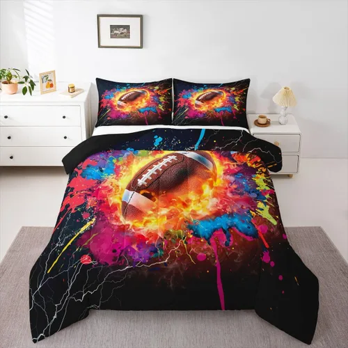 Vista 181 de Juego de ropa de cama de baloncesto para niños y adolescentes, juego de edredón deportivo para niños, tamaño matrimonial, suave, ligero, decoración