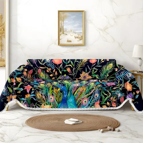 Vista 17 de Funda de sofá de delfines de sirena de fantasía, fundas de sofá estampadas, fundas para sillón, funda resistente a las manchas, protector universal