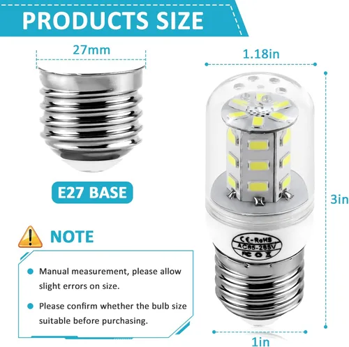 Vista 4 de Foco LED para refrigerador 5304511738 kei d34l Foco para refrigerador, Foco LED (3.5W 85V-265V E26/27 Luz blanca) Foco para electrodomésticos