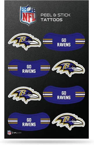 Vista 20 de Rico Industries NFL Footbal Peel & Stick Temporary Tattoos - Eye Black - Game Day Approved!