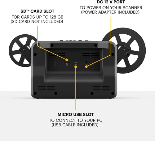Vista 5 de KODAK REELS - Convertidor digitalizador de películas de 8mm y Super 8 con pantalla grande de 5", escáner convierte película fotograma por fotograma