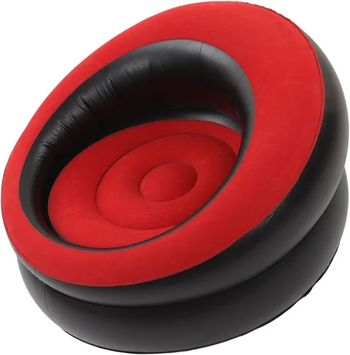 Vista 10 de Zyyini Sofá inflable, suave y cómodo sofá inflable para sala de estar, dormitorio, sala de lectura, oficina, balcón, viajes (gris)