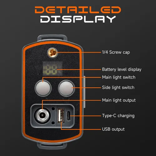 Vista 5 de Linterna frontal LED dividida recargable de alta potencia, con cargador y diseño impermeable, batería de larga duración, adecuada para caza, correr
