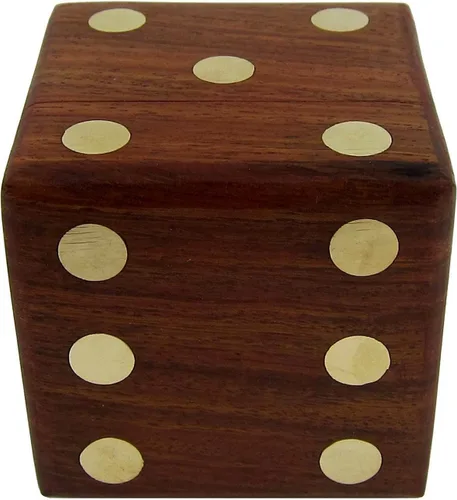 Vista 4 de TOSQP27 - Juego de caja de 5 dados para regalo, juego clásico rodante, grupo familiar, caja de almacenamiento cuadrada de madera con dados hechos a