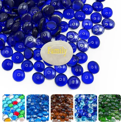Vista 13 de SIDONG Cuentas de vidrio planas de 5 libras para jarrones, canicas de vidrio de 1/2 pulgada, gemas de vidrio para rellenos de jarrones, acuarios