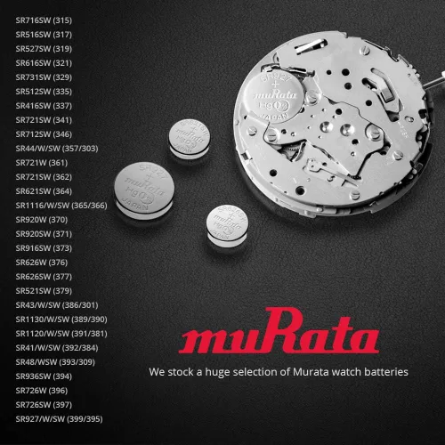 Vista 5 de Murata 377 SR626SW Batería 1.55V Celda de botón de reloj de óxido de plata (15 baterías)