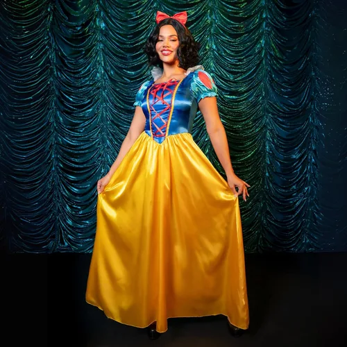 Vista 5 de Leg Avenue Vestido completo de princesa clásico de Blancanieves para mujer, para amigas y familiares