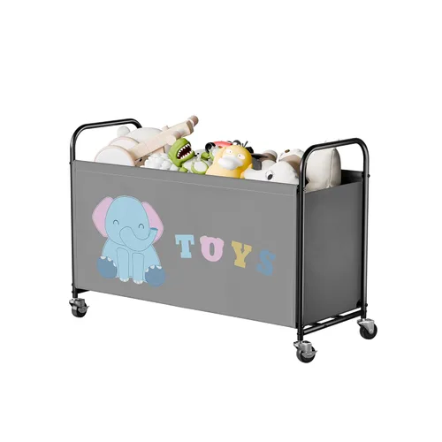 Vista 10 de GRANNY SAYS Caja de juguetes para niños y niñas, cofre de almacenamiento grande con ruedas, organizador de almacenamiento de juguetes para niños