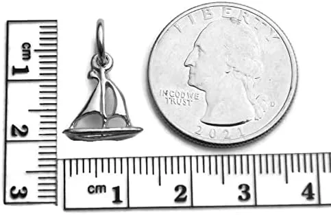 Vista 5 de Sail Boat 925 Sterling Silver Charm pendant