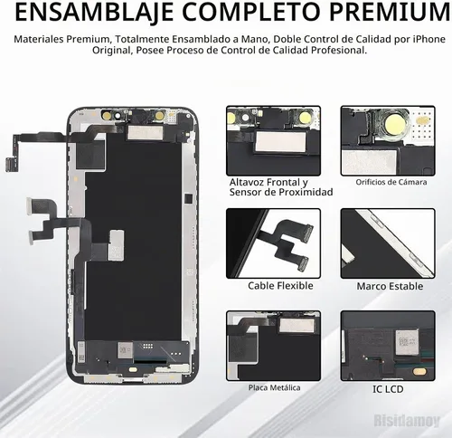 Vista 2 de Pantalla de repuesto para iPhone Xs LCD de 5.8 pulgadas con altavoz de oído