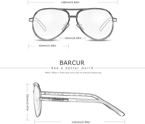 Vista 6 de Barcur Gafas de visión nocturna para conducir lentes amarillas polarizadas HD antirreflejos