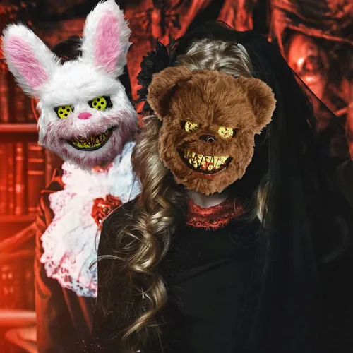 Vista 6 de MOONORN Máscara de disfraz de cosplay de Navidad accesorios de fiesta de Halloween talla única