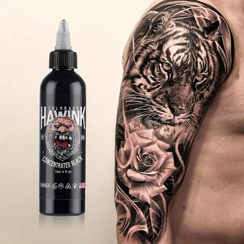 Vista 5 de HAWINK Tinta negra del tatuaje 4oz (4.1 fl oz) del pigmento amistoso suministros concentrado negro ti203-120-002