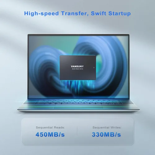 Vista 2 de Vansuny - Disco duro SSD interno de estado sólido SATA III de 128 GB 2.5” Unidad interna avanzada de NAND 3D Flash de hasta 450 MB/s para PC