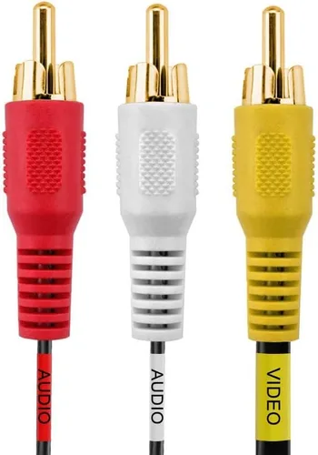Vista 2 de Cmple - Cable de audio y video compuesto 3-RCA A/V AV Oro - 3 pies