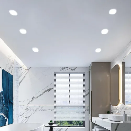 Vista 3 de DELIPOP Paquete de 6 luces LED empotrables cuadradas de 4.72 pulgadas, 6500 K ultra delgada sin marco, luz de techo de panel delgado de 20 W