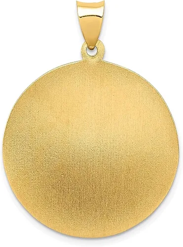 Vista 4 de Collar con colgante de medalla de San Miguel de oro amarillo de 14 quilates, patrón religioso, joyería fina para mujer, regalos para ella, Piedra
