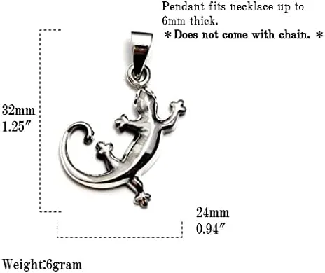 Vista 4 de COSUMOSU 925 sterling silver Gecko Lizard Spirit Animal Pendant