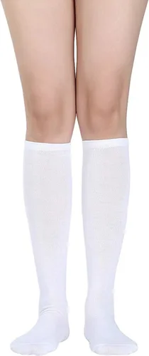 Vista 4 de SATINIOR Calcetines altos hasta la rodilla para mujer, calcetines de Halloween para cosplay