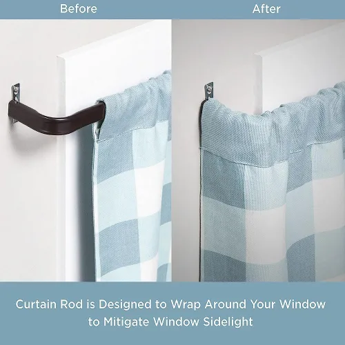 Vista 2 de Blu-Pier Tech Barra individual resistente, barra de cortina con costura de bloqueo de 18 a 28 pulgadas de ancho ajustable, proyección de 2 1/2