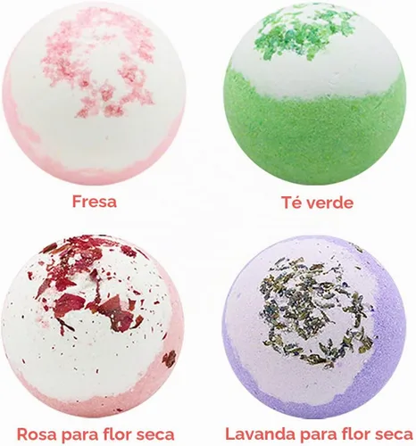 Vista 3 de Bolas de sal de baño de flores secas, aceites esenciales de extracto de rosa, piel seca hidratante, spa gaseoso, cuidado personal, bomba de baño