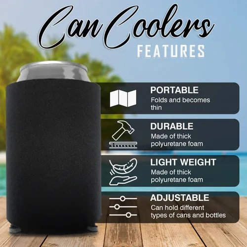 Vista 3 de Fundas para latas en blanco, soporte para refrigerador, decoración de fiesta de cumpleaños, accesorios de despedida de soltera, soporte
