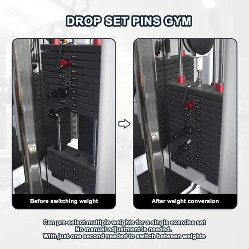 Vista 2 de CAHI Juego de 2 pines de apilamiento automático de disminución y reducción de peso para uso de gimnasio, accesorios de gimnasio