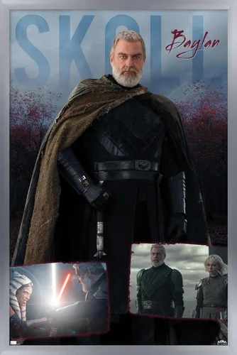 Vista 11 de Trends International Star Wars: Ahsoka - Póster de pared Baylan Skoll, 14.72 x 22.37 pulgadas, versión enmarcada de madera de granero