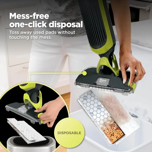 Vista 5 de Shark VACMOP - Trapeador de vacío inalámbrico para suelos duros, incluye 2 almohadillas VACMOP desechables y una solución VACMOP de 12 onzas, gris