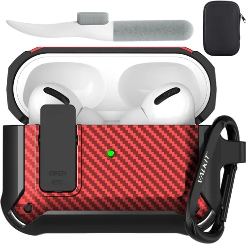 Vista 16 de Valkit Funda para Airpods Pro 2 con cerradura, funda militar de cuerpo completo para AirPod Pro rígida con llavero, funda para Airpods Pro de 2ª/1ª