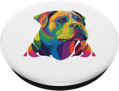 Vista 2 de Colorful American Bulldog American Bully Men Women PopSockets Swappable PopGrip